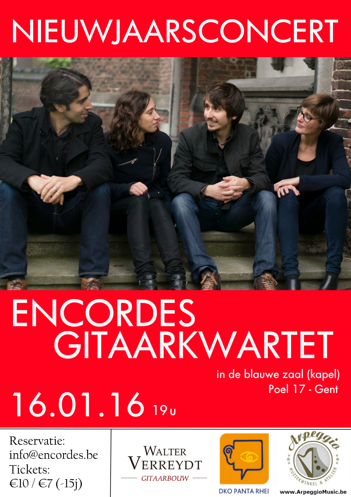 Encordes Gitaarkwartet Nieuwjaarsconcert @ Blauwe Zaal | Gent | Vlaanderen | België